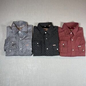 Rafter C ProFlex 45 Performance Shirt Men Pearl Snap Paisley XL Lot Of 3